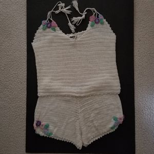 Domini Open Weave Shorts & Graffiti Top Set